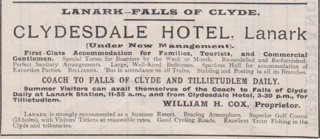 Clydesdale Hotel advert
