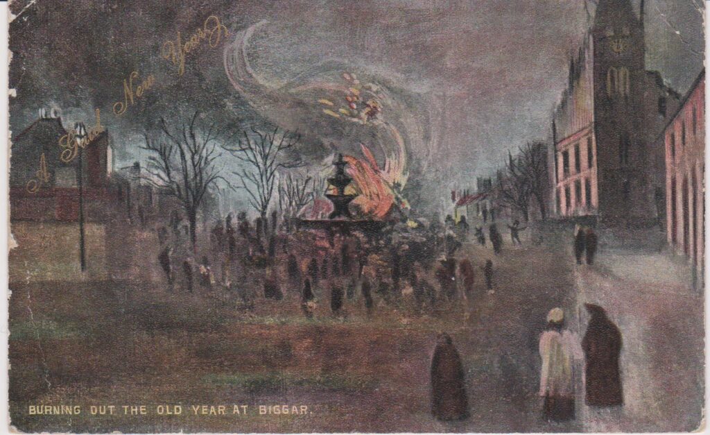Burning out the old year at Biggar